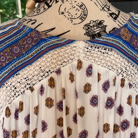 Free People Long Sleeve Lace Up Boho Dress - Picture 9 of 12